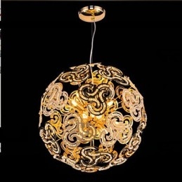 Lustre moderno simples com bola de cristal e pingente de globo