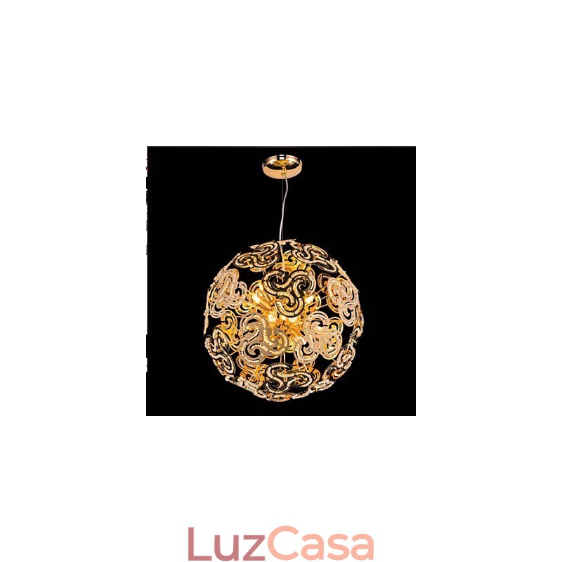 Lustre moderno simples com bola de cristal e pingente de globo
