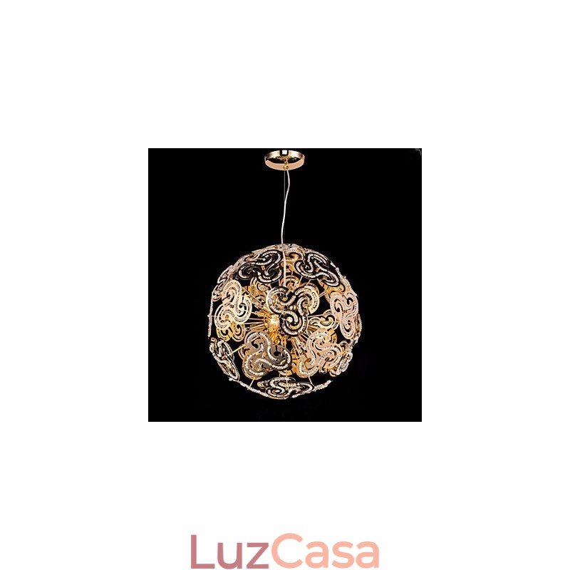 Lustre moderno simples com bola de cristal e pingente de globo