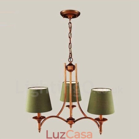 Lustre de metal integrado rústico de 3 luzes Lustre de metal integrado rústico de 3 luzes