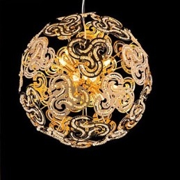 Lustre moderno simples com bola de cristal e pingente de globo