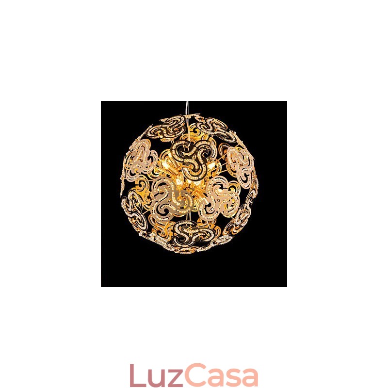 Lustre moderno simples com bola de cristal e pingente de globo
