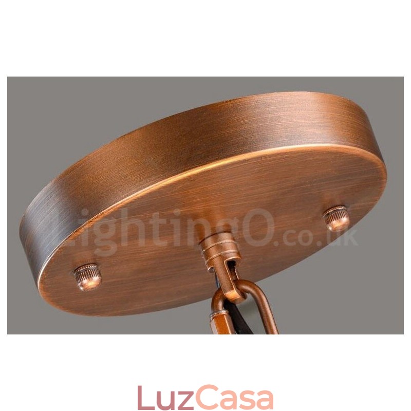 Lustre de metal integrado rústico de 4 luzes