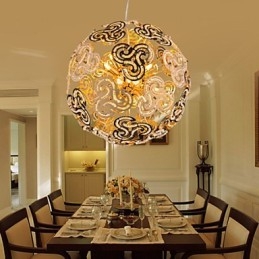 Lustre moderno simples com bola de cristal e pingente de globo