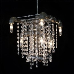Lustre de cristal característico estilo norte-americano com 9 luzes em design de tubo