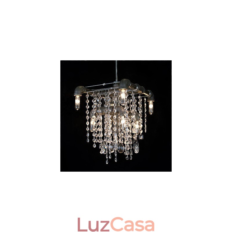 Lustre de cristal característico estilo norte-americano com 9 luzes em design de tubo