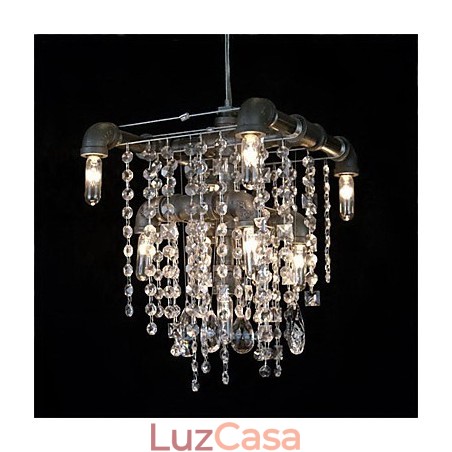 Lustre de cristal característico estilo norte-americano com 9 luzes em design de tubo Lustre de cristal característico estilo norte-americano com 9 luzes em design de tubo