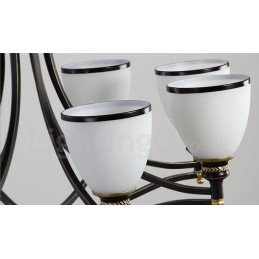 Lustre de metal integrado rústico de 8 luzes