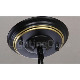 Lustre de metal integrado rústico de 8 luzes