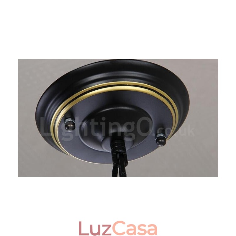 Lustre de metal integrado rústico de 8 luzes