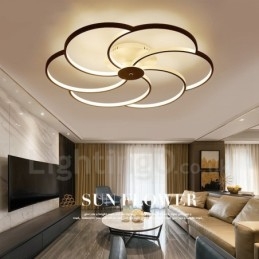 Lustre de metal integrado moderno e contemporâneo de 6 luzes