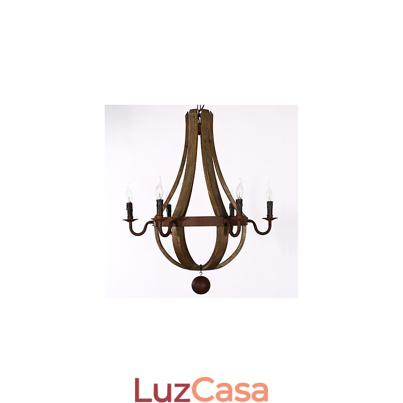 Vintage americano rústico pingente de madeira winerel lustre lâmpada sala de estar e lâmpada