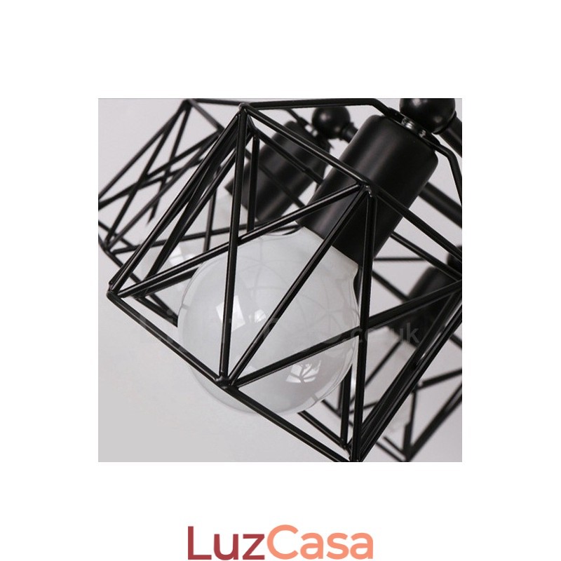 Lustre integrado rústico de 3 luzes