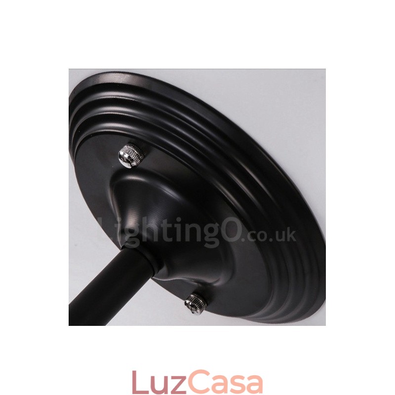 Lustre integrado rústico de 6 luzes