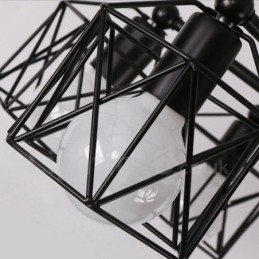 Lustre integrado rústico de 6 luzes