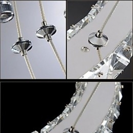 Luminária pendente de cristal moderna iluminação três anéis D204060 K9 grandes luminárias de teto de cristal