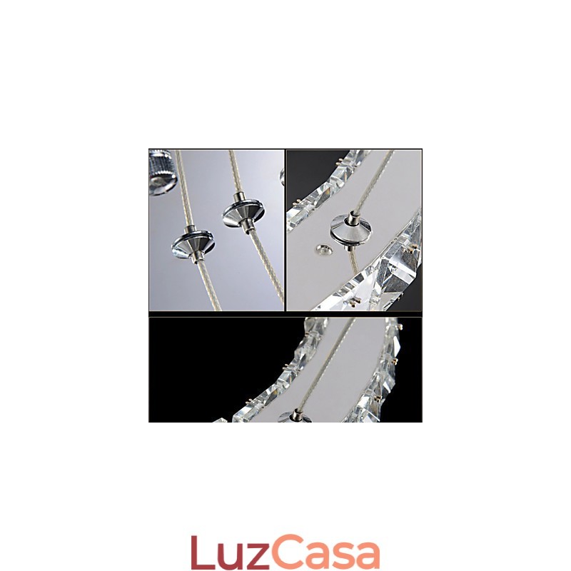 Luminária pendente de cristal moderna iluminação três anéis D204060 K9 grandes luminárias de teto de cristal