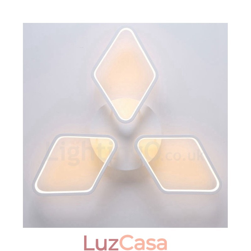 3 Luzes Modernas Contemporâneas Integradas de Metal Luminárias de Montagem Embutida