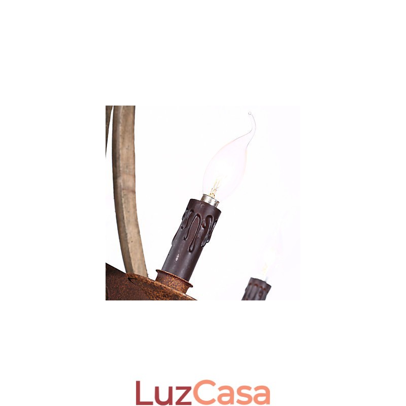 Vintage americano rústico pingente de madeira winerel lustre lâmpada sala de estar e lâmpada