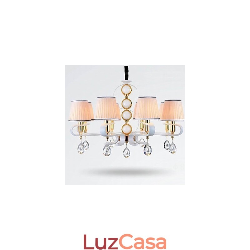 Lustre de tecido 8 luzes moderno minimalista lâmpada de alta qualidade