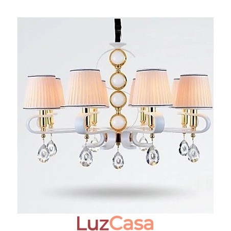Lustre de tecido 8 luzes moderno minimalista lâmpada de alta qualidade