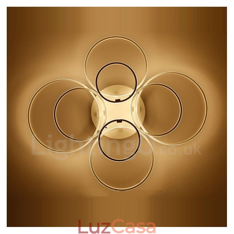 Luminária embutida de metal integrada contemporânea moderna com 8 luzes