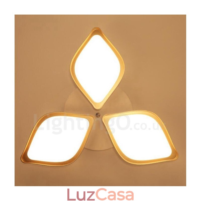 3 Luzes Modernas Contemporâneas Integradas de Metal Luminárias de Montagem Embutida
