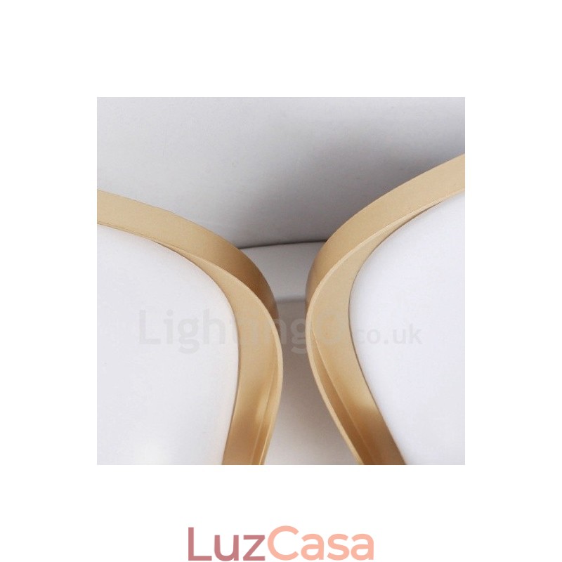 3 Luzes Modernas Contemporâneas Integradas de Metal Luminárias de Montagem Embutida