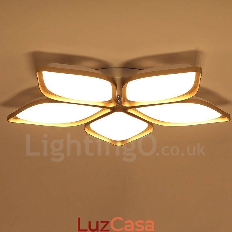 Luminária embutida de metal integrada contemporânea moderna de 5 luzes