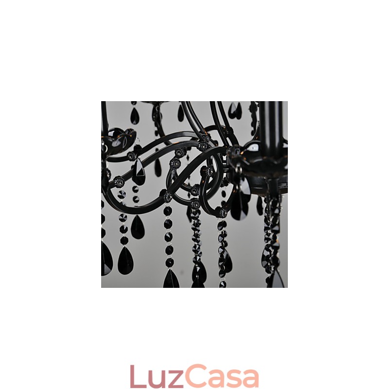 Lustre de Cristal Moderno Contemporâneo Cristal 10 Luzes Metal