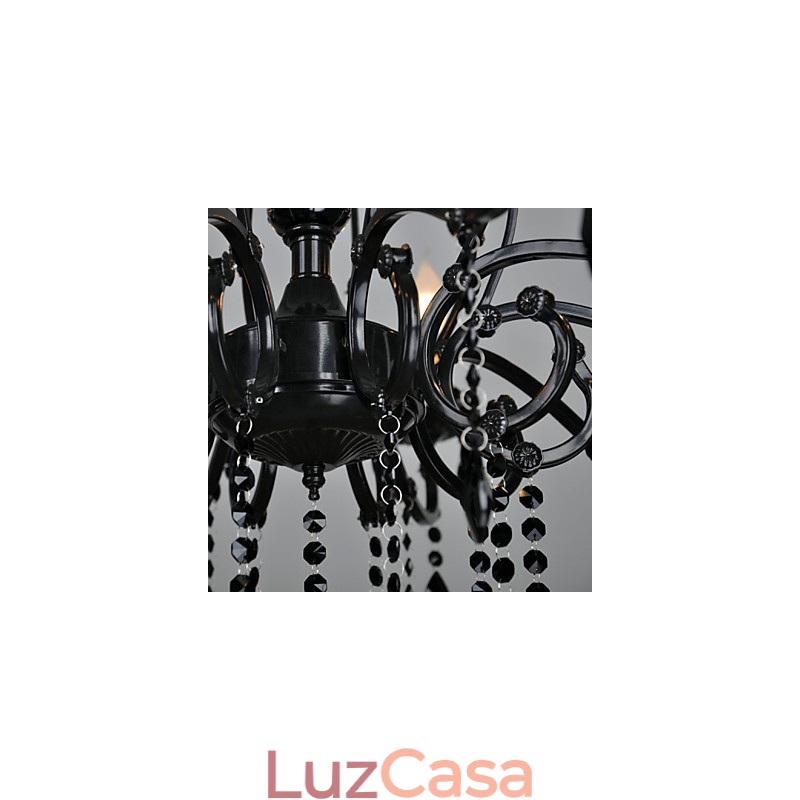 Lustre de Cristal Moderno Contemporâneo Cristal 10 Luzes Metal