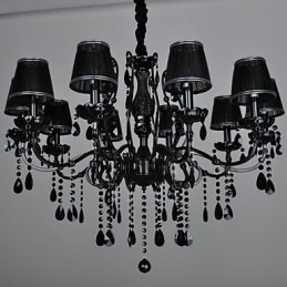 Lustre de Cristal Moderno Contemporâneo Cristal 10 Luzes Metal