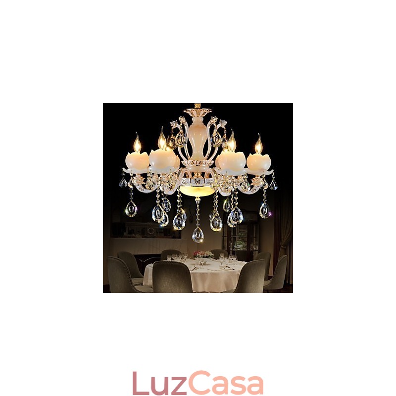 Pingente de cristal de jade de liga de zinco de estilo europeu de luxo