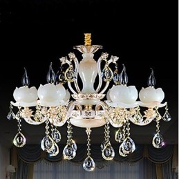 Pingente de cristal de jade de liga de zinco de estilo europeu de luxo