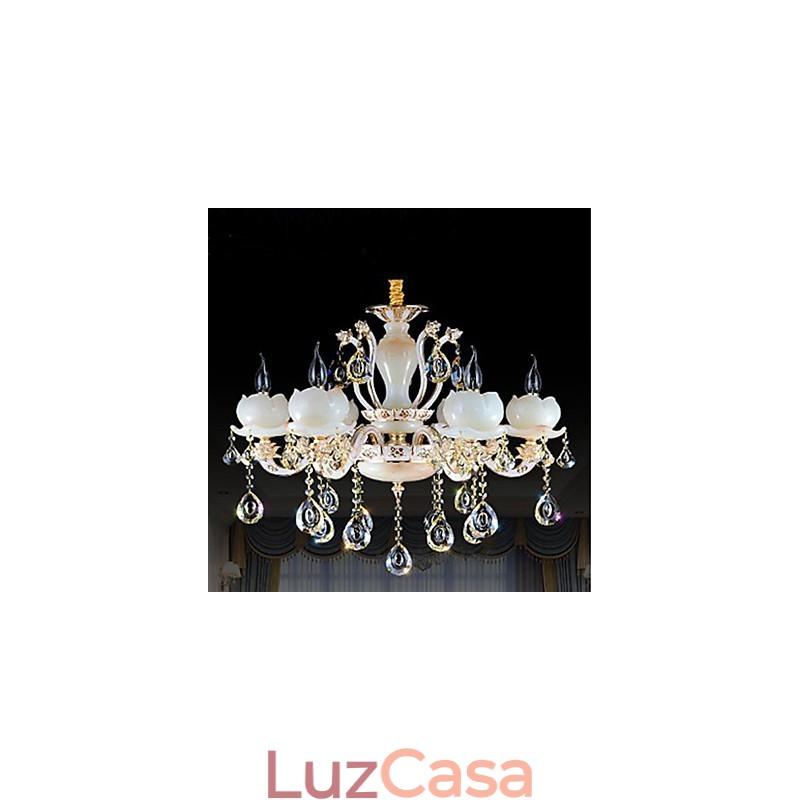 Pingente de cristal de jade de liga de zinco de estilo europeu de luxo