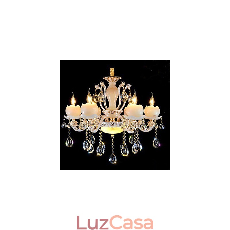 Pingente de cristal de jade de liga de zinco de estilo europeu de luxo