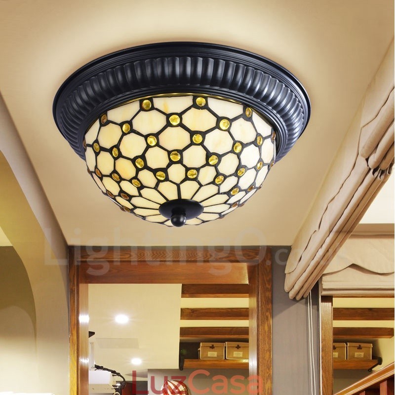 Luminária embutida integrada estilo mediterrâneo