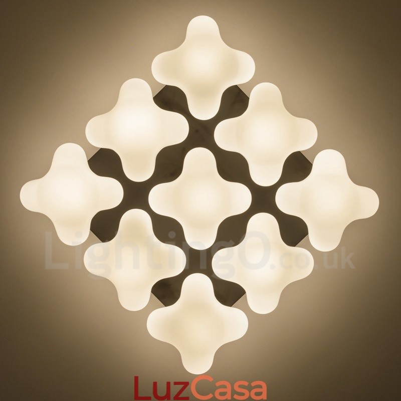 9 Luzes Rustic Lodge Integradas Luzes de Montagem Embutida