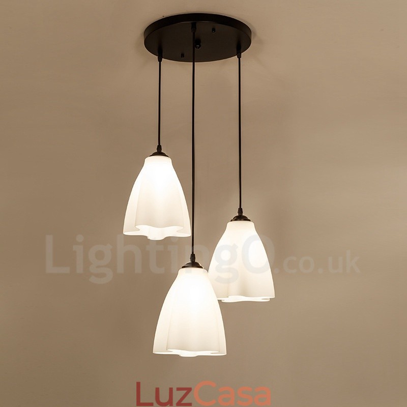 3 Luzes Tradicional Clássico Integrado Metal Pendente Luz