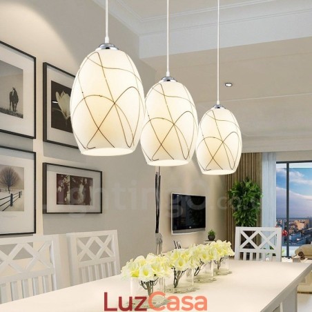 3 Luzes Modernas Contemporâneas Integradas de Metal Pendente 3 Luzes Modernas Contemporâneas Integradas de Metal Pendente