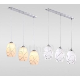 3 Luzes Modernas Contemporâneas Integradas de Metal Pendente