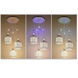 3 Luzes Modernas Contemporâneas Incandescentes de Metal Pendente