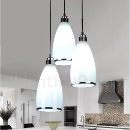 3 Luzes Modernas Contemporâneas Integradas de Metal Pendente