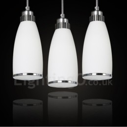 3 Luzes Modernas Contemporâneas Integradas de Metal Pendente