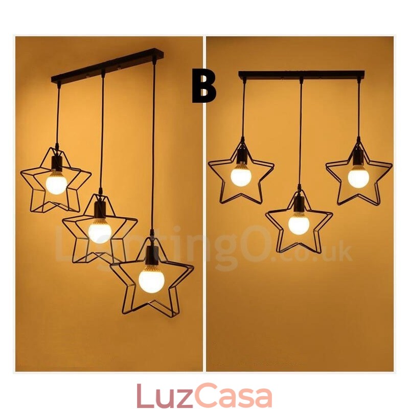 Luminária pendente integrada moderna contemporânea de 3 luzes