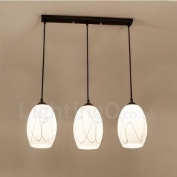 3 Luzes Rústicas Lodge Luminária Pendente Integrada de Metal