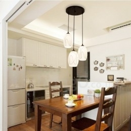 3 Luzes Rústicas Lodge Luminária Pendente Integrada de Metal