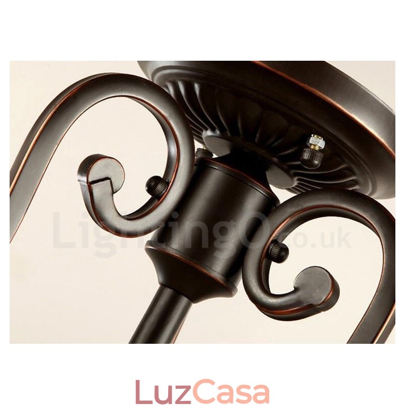 Luminária de teto embutida de metal integrada rústica de luz única