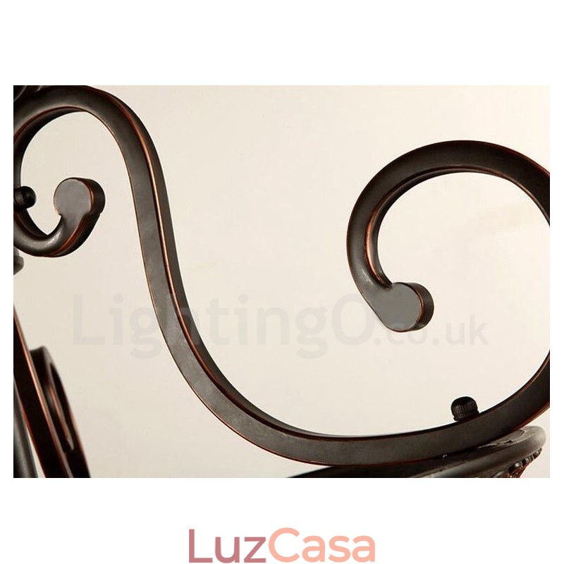 Luminária de teto embutida de metal integrada rústica de luz única