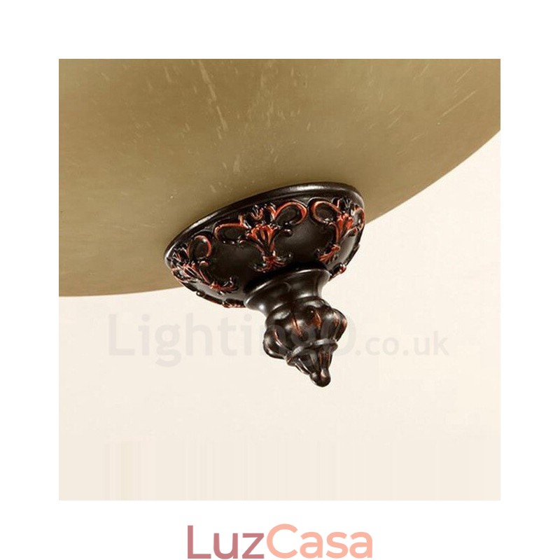 Luminária de teto embutida de metal integrada rústica de luz única